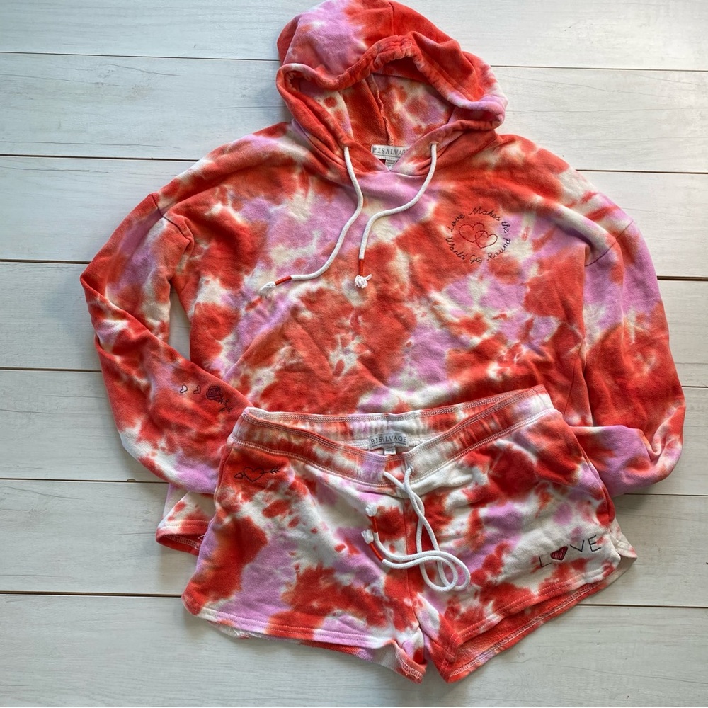 PJ Salvage Vibrant Red and Pink Hoodie